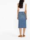 Artist Divided Midi Denim Skirt with Side Slit