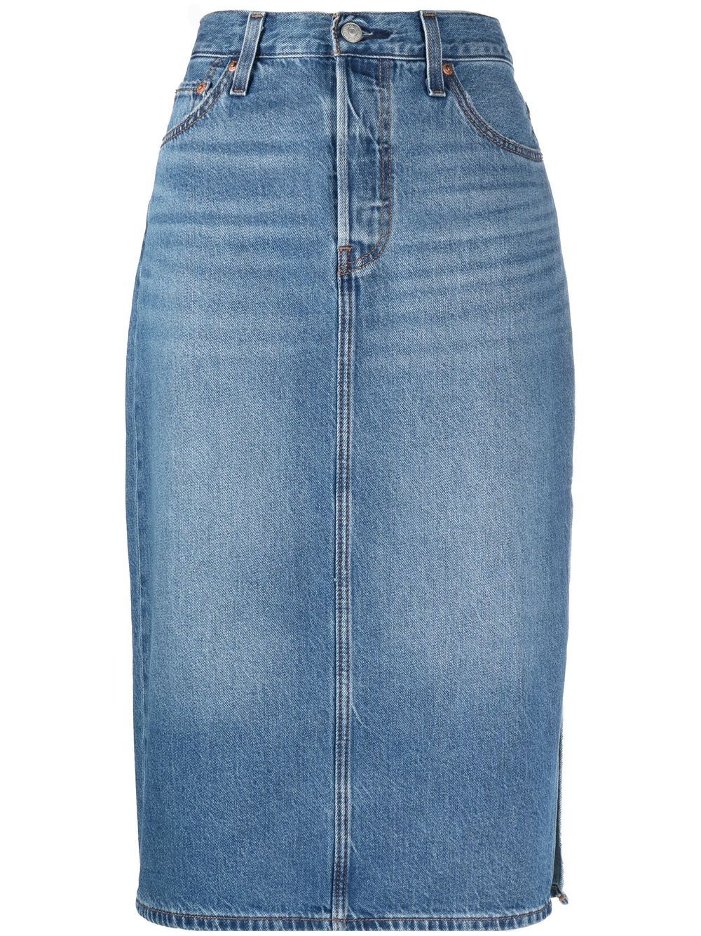 Denim Maxi Skirt Levis Jupe Slit Jupe En Jean Longue Levi's