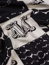 Silk square scarf with checkered motif and logo