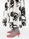 Cotton midi skirt with rose print