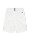 Stretch cotton shorts with logo