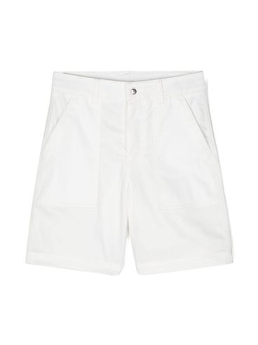 Stretch cotton shorts with logo