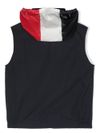 Multicolored hooded Zene vest