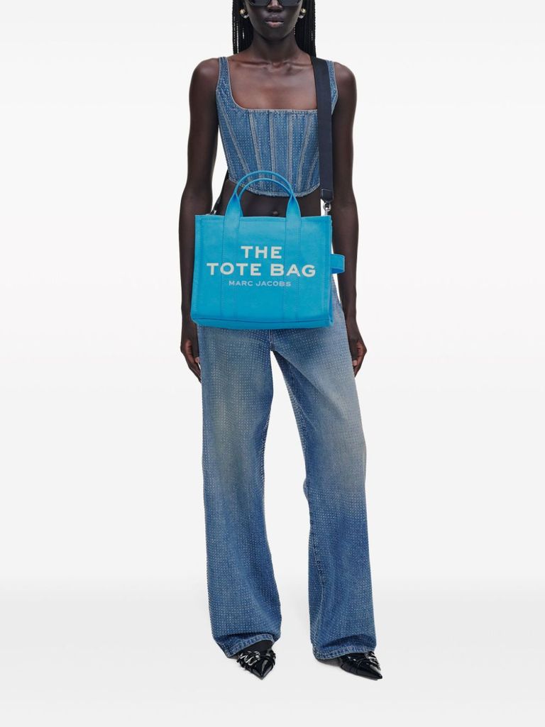 トートバッグ Marc Jacobs The medium tote bag blue in cotton Amazon.com: Marc Jacobs The Canvas Medium Tote Bag, Spring