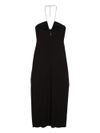 Recycled Viscose Midi Dress with American Neckline