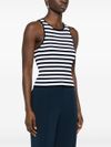 Sleeveless Viscose T-Shirt with Striped Print