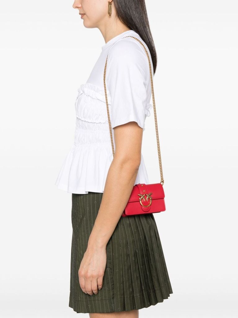 Micro 'Love one' leather bag with buckle