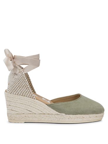 Hamptons suede wedge with lace