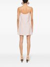Short dress in viscose and linen with thin straps