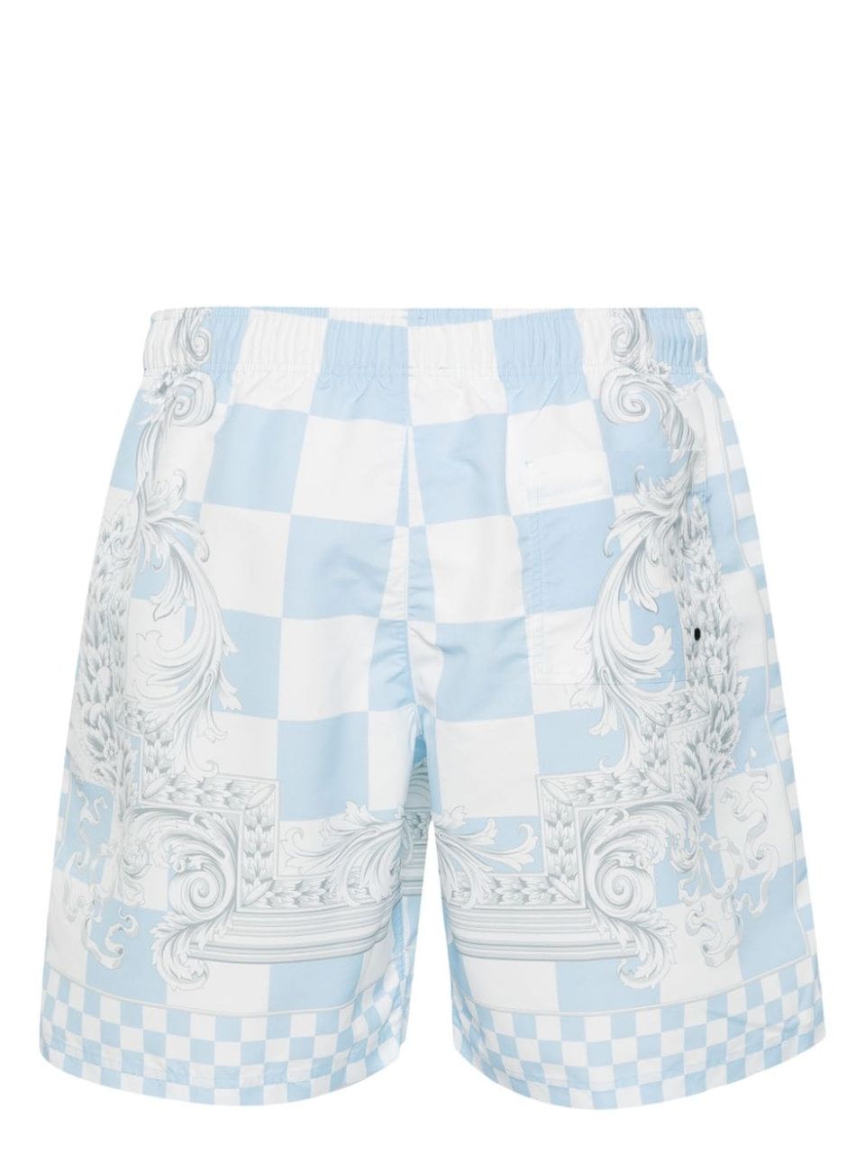 Swim shorts with Medusa Contrast print and checkered pattern