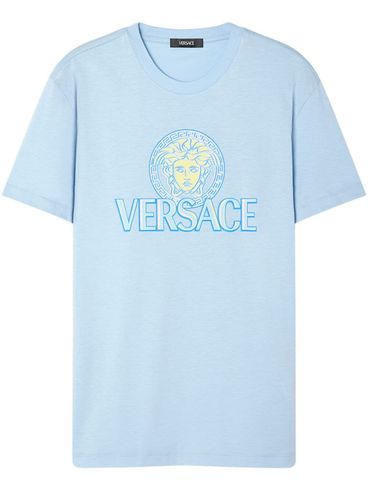 T-shirt in cotone con stampa medusa