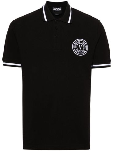 Cotton Polo with Contrast Logo
