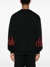 Cotton sweatshirt with flame print