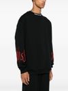 Cotton sweatshirt with flame print