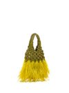 Vannifique handbag in woven raffia with feathers