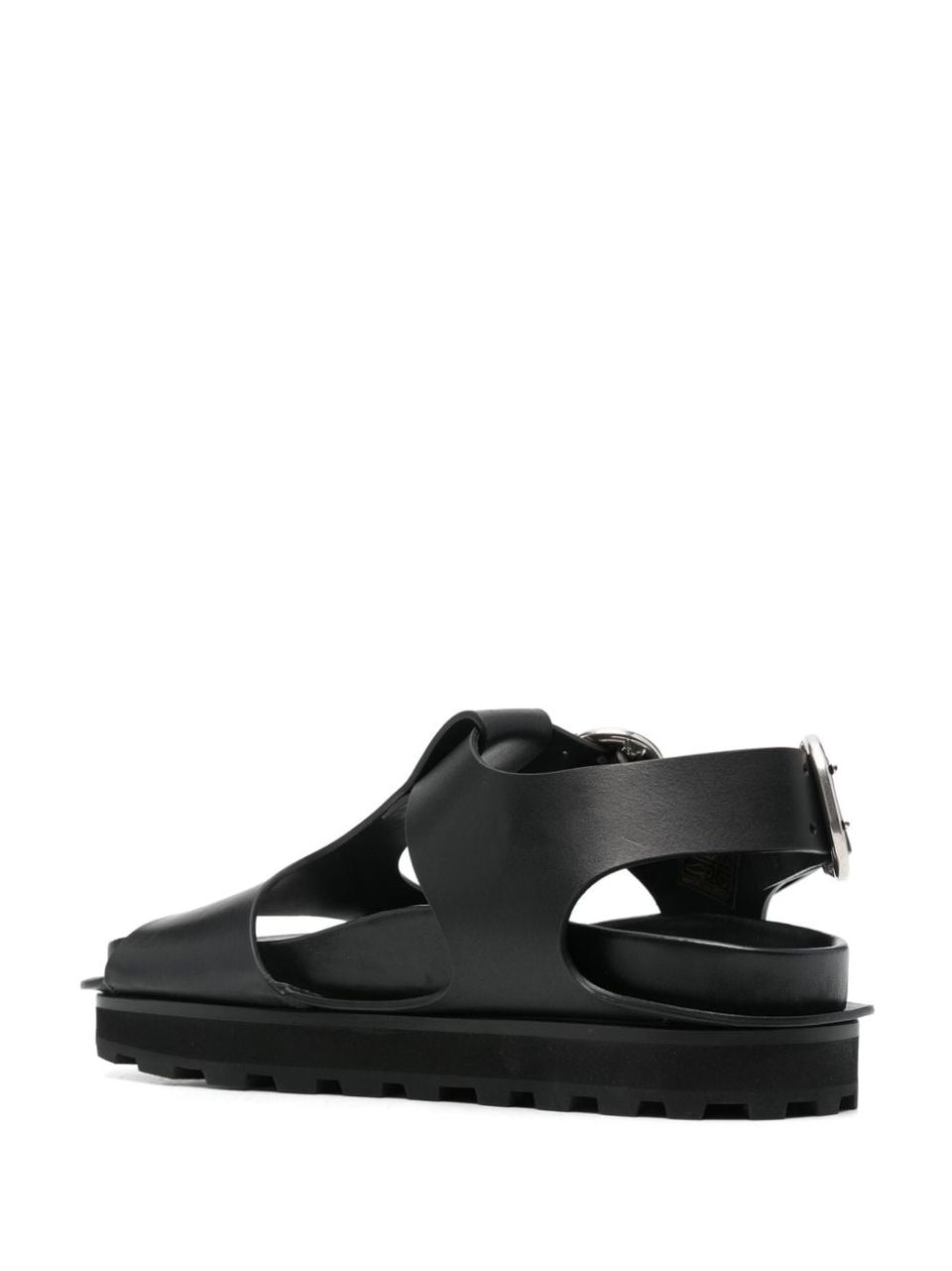 Leather Chunky Sandals with Buckle