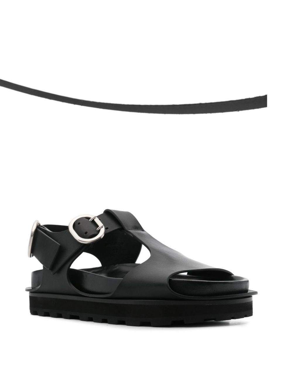 Leather Chunky Sandals with Buckle