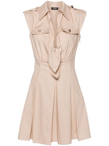 Short cotton dress with pleats