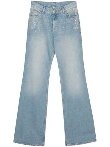 Flared Cotton Jeans with Decoration
