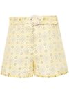 Shorts with Geometric Embroidery and Fringes