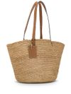 Woven Straw Shopping Bag with Logo Tag