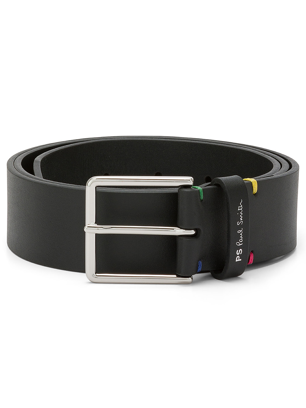 Leather Belt with Contrast Printed Logo