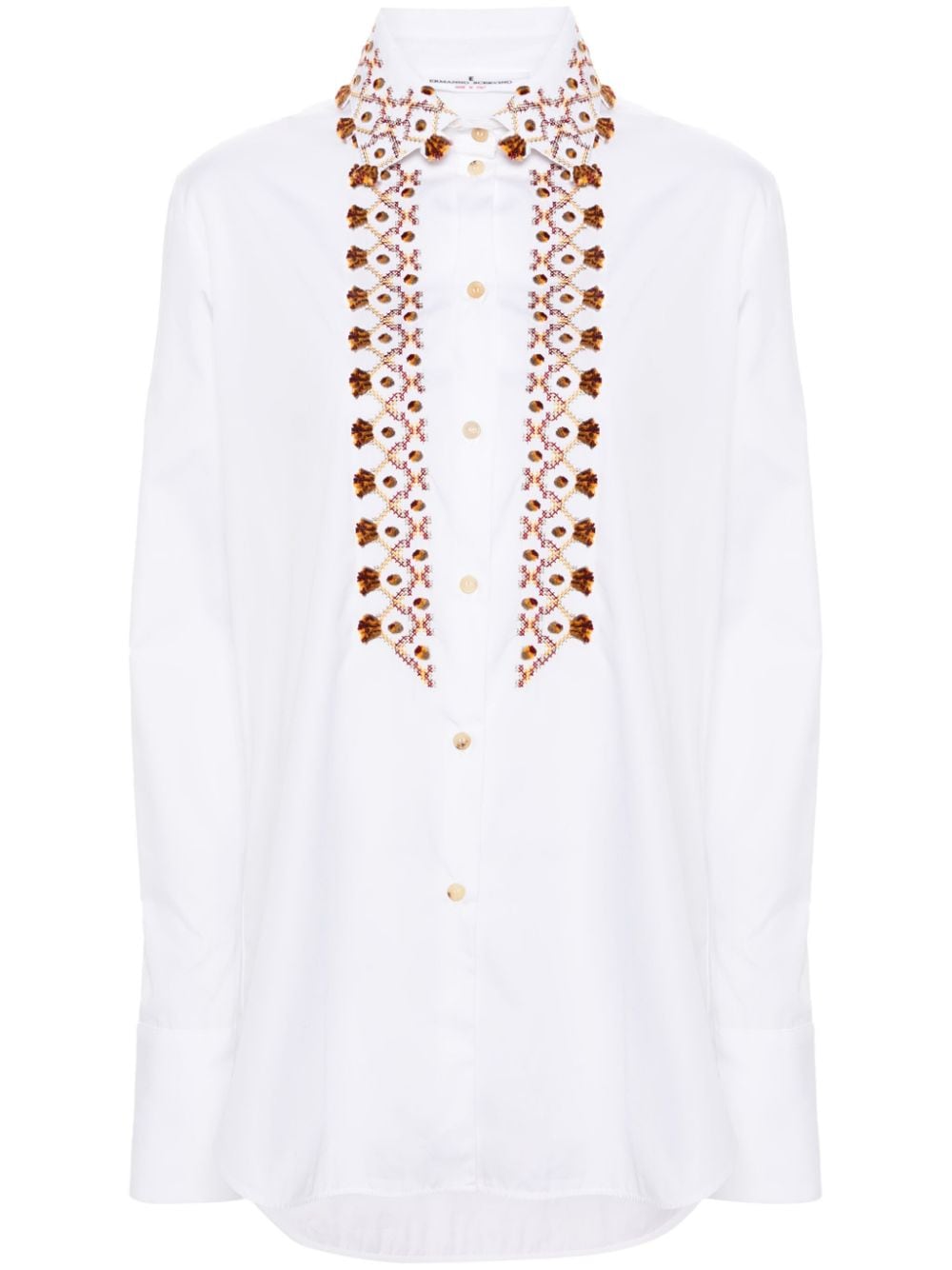 Cotton shirt with front embroidery