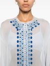 Semi-transparent silk shirt with embroidery