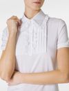Cotton jersey polo shirt with ruffles