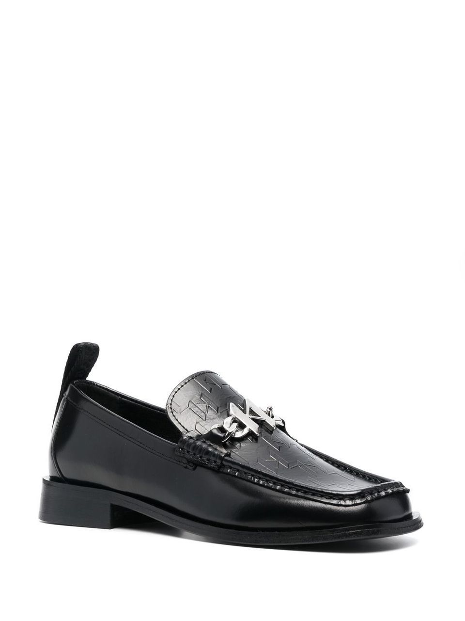 Leather loafers with logo plaque