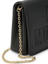 Synthetic leather shoulder bag with sequined logo