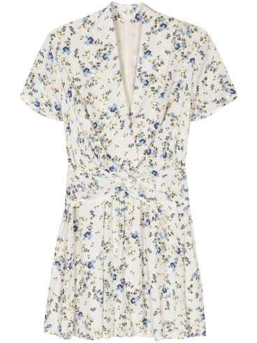 Short dress in Provencal Fantasy viscose with floral pattern