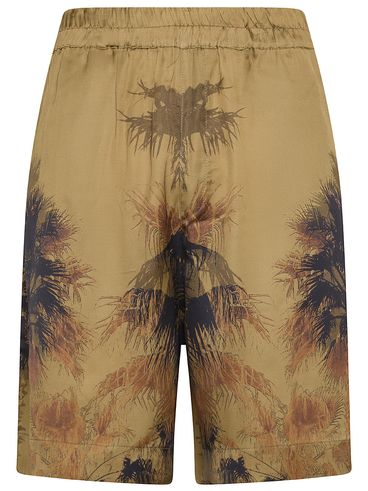 Viscose Bermuda shorts with palm print