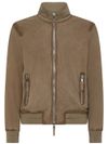 Suede jacket with zip closure