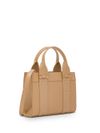 Synthetic leather handbag with shoulder strap