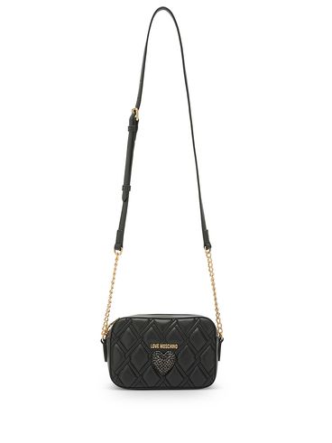 Synthetic leather quilted shoulder bag