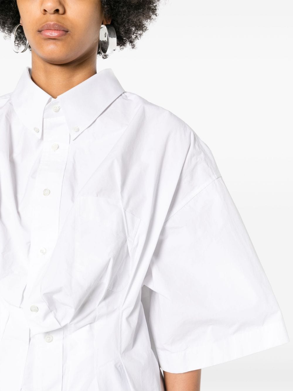 Oversized cotton shirt with large pockets