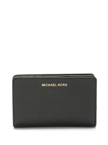 Calfskin leather wallet with logo