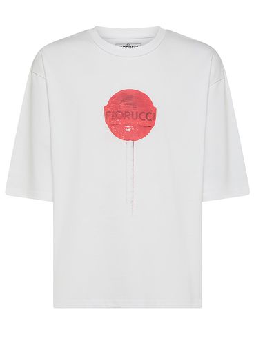 T-shirt in cotone con stampa lollipop