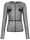 fiorucci - Mesh Top with Appliqué Hearts