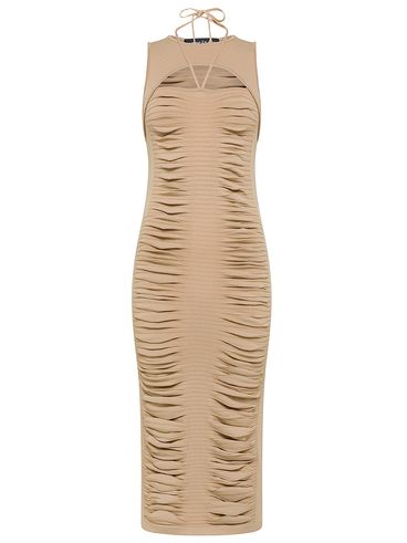 XRay midi dress in viscose with cut-out neckline