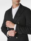 Blazer in lino e cotone doppiopetto con righe