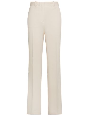 Wide-leg stretch cotton trousers