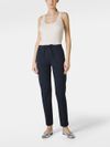 Stretch cotton trousers with drawstring waist