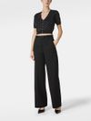 wide-leg stretch cotton trousers