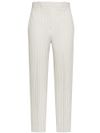 Stretch cotton trousers with striped pattern