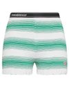 Striped cotton sports shorts with elasticated waistband