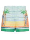 Day of Victory linen shorts with print