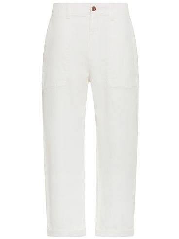 High-waisted wide-leg cotton jeans