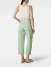 Sage green high-waisted wide-leg cotton jeans